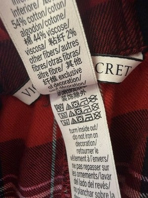 Victoria’s Secret Pajama Pants Large Red Plaid Flannel Womens Pjs Sleep
