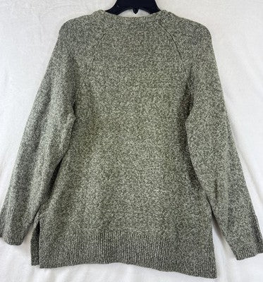 J Jill Sweater Large Petite Pure Jill Green Top Long Sleeve V Neck Womens
