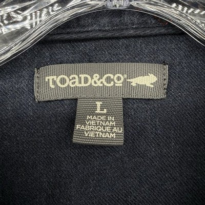Toad And Co Mens Flannel Shirt Large Green Button Up Long Sleeve 100% Cotton