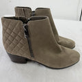 Easy Spirit Shoes 8.5 Womens Booties Faux Suede Side Zip Beige