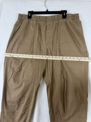 Old Navy High Rise Pulla Utility Pants XL Womens Brown Pull On Cotton Stretch