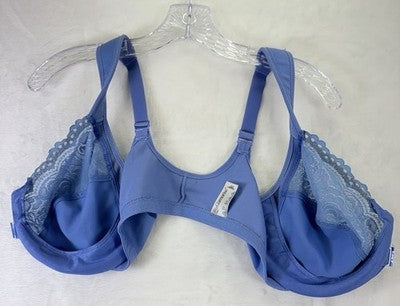 Glamorise Wonderwire Bra 38DD Blue Front Closure Full Coverage 1245 Underwire