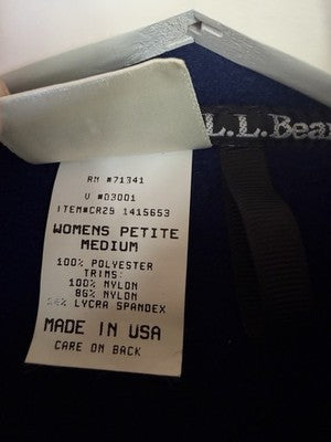 LL Bean Fleece Vest Women Medium Petite Vintage Made In USA Full Zip Hipster 90s