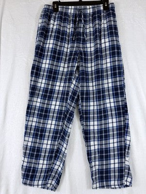 Lands End Flannel Pajama Pants Medium Mens Blue Plaid