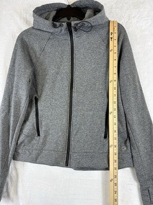 Gap Fit All Elements Hoodie Small Womens Gray Long Sleeve Full Zip Jacket GapFit