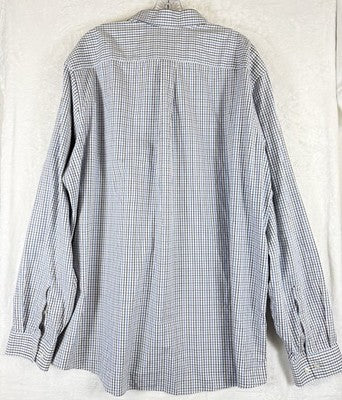 Eddie Bauer Shirt 2XL Tall Button Down Wrinkle Free Relaxed Fit Blue Long Sleeve