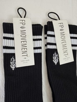 Free People Movement Lucky Honey Tube Socks Black Lot Womens New NWT