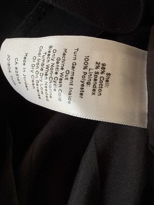 Talbots A Line Skirt 6 Black Tie Belt Cotton Stretch Womens
