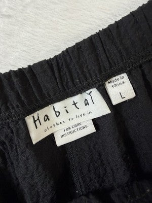 Habitat Clothes To Live In Large Cropped Pants Black Artsy Art To Wear Womens