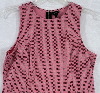 Worthington Large Top Womens Pink High Neck Sleeveless Tiered Zip Back Shell