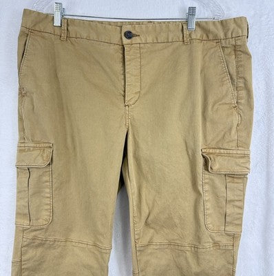 Joe Fresh Cargo Pants 16 Women Beige Tan Khaki Cotton Stretch