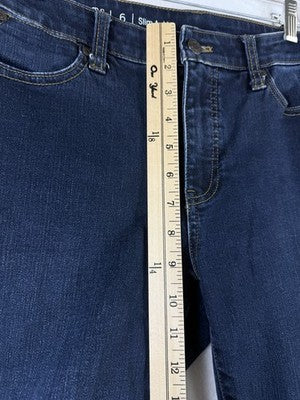 Talbots Flawless Slim Ankle Jeans 6 Dark Blue Womens Denim