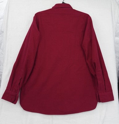 Vintage LL Bean Chamois Cloth Shirt Red Medium Large 16 Men Made USA Flannel 80s