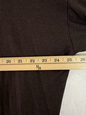 J Jill XL Top Pure Jill Hemp Cotton Knit Seamed Tunic Brown 3/4 Sleeve Womens