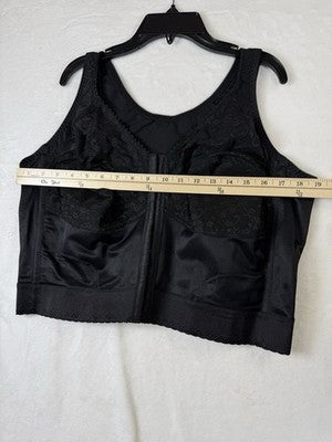 Comfort Choice Longline Bra 48B Black Posture Wireless Front Closure Lot 2 Lace