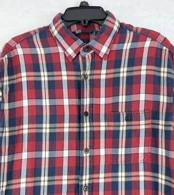 Gap Womens Tops Large Red Plaid Shirt Button Up Long Sleeve Top