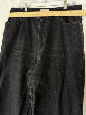 Vintage LL Bean Jeans 18 Tall Womens Black 90s High Rise Denim Cotton Hipster