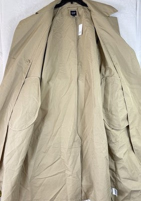 Gap Icon Trench Coat Large Womens Beige Tan Long Belt Jacket New NWT