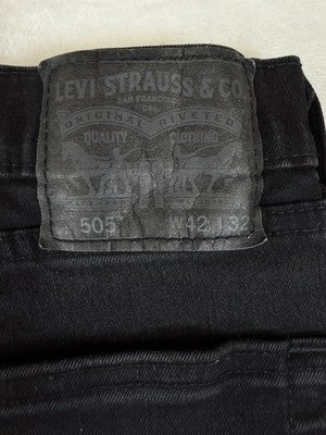 Levis 505 42x32 Mens Jeans Black Levi ‘s Regular Fit