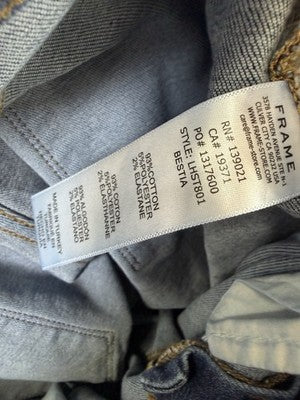 Frame Le High Straight Jeans 33 Denim Blue Womens