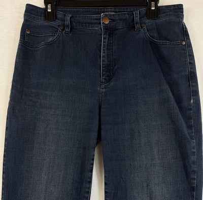 Eileen Fisher Jeans 8 Straight Leg Stretch Denim Blue Organic Cotton Denim