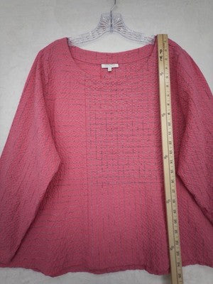 Habitat Clothes To Live In Top Medium Pink Button Back Artsy Lagenlook Womens
