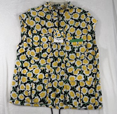 Diane Von Furstenberg XS Hooded Floral Print Vest Full Zip Target Womens NWT
