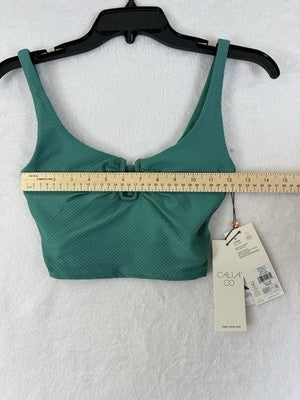 Calia Swim Top XS Longline Bikini Jungle Green U Bar Womens New NWT