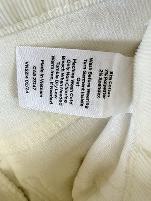 Talbots Corduroy Jeggings 4 Ivory Winter White Pants Womens