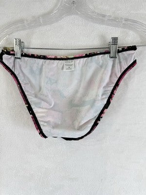 Venus Bikini Set Small Top 6 Bottom Halter Black Pink Floral Swimwear Womens