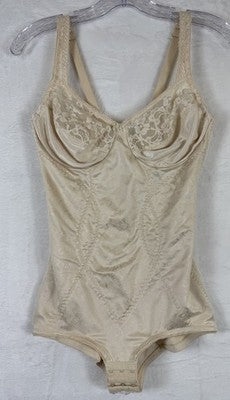 Adonna Shapewear 36C Bodysuit Vintage Beige Womens 7261 Girdle Underwire