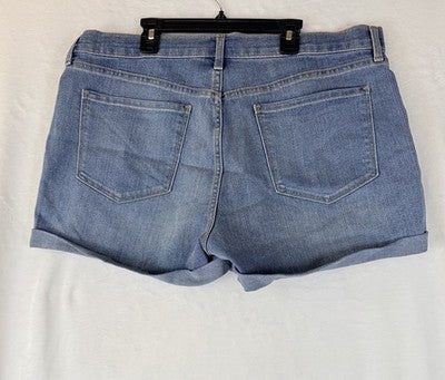 Old Navy Denim Shorts 14 Women Jeans Jean Roll Hem 3” Blue Mid Rise