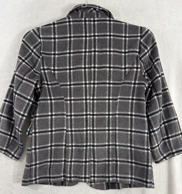 Laurie Felt Size 6 Jacket Gray Plaid Wool Blend Blazer Womens Soft