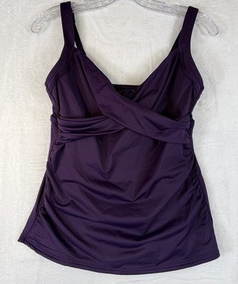 Lands End Tankini Top 6 Sweetheart Wrap Underwire Purple Womens Swimwear Swim