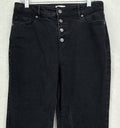 Ann Taylor Loft Jeans 10 Curvy High Rise Straight Leg Button Fly Black Denim Won
