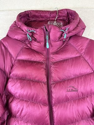 LL Bean 850 Down Jacket Womens Small Fuschia Pink Down Puffer Coat