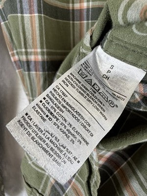 Old Navy Everyday Shirt Regular Fit Small Green Plaid Long Sleeve Mens