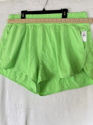 Gap Fit Running Shorts XXL Petite Womens Lime Green High Rise Brief Liner New