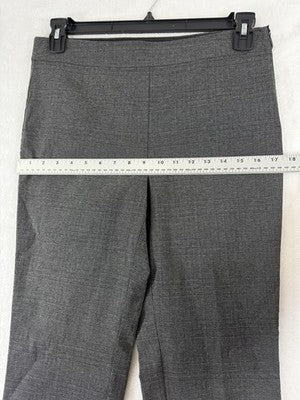Rafaella Pants 8 Gray Side Zip Flat Front Windowpane Plaid Women