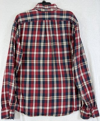 Gap Womens Tops Large Red Plaid Shirt Button Up Long Sleeve Top