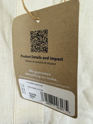 Patagonia Hemp Top Women Large Island Whole Weave Natural Reversible Button New