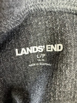 Lands End Corduroy Leggings Large Petite Gray Pull On Womens LP