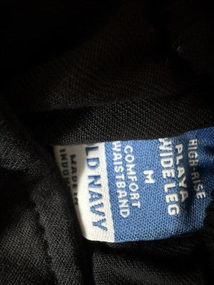 Old Navy Playa Wide Leg Pants Medium Womens Black High Waist New NWT