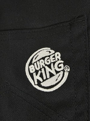 Burger King Uniform Womens 8 Jeans Pants Embroidered Logo Black Crew Employee