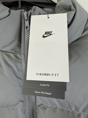 Nike Sportswear Club Puffer Jacket XXL Gray Down Therma Fit Mens New NWT