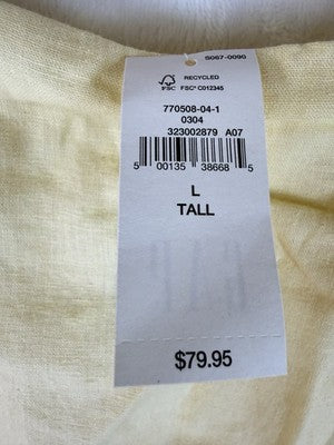 Gap Linen Blend Mini Dress Large Tall Bubble Hem Sleeveless Yellow Women New NWT