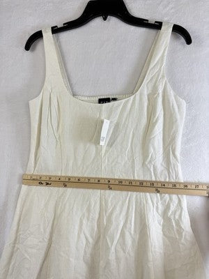 Gap Linen Blend Maxi Dress Small Petite Women Ivory Sleeveless Long New