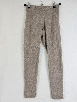 Aerie Leggings Small High Rise Beige Knit Pockets Chill Play Move