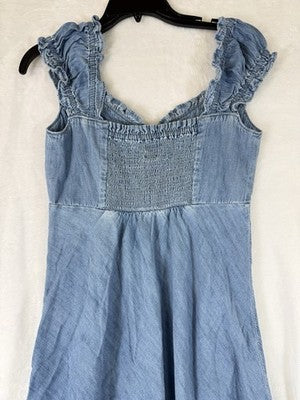 Gap Denim Maxi Dress XS Sweetheart Neckline Blue Long Womens Sleeveless New NWT