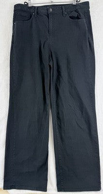 Chicos Jeans Size 3 Tall High Rise Straight Leg Womens Size 16 Black Denim